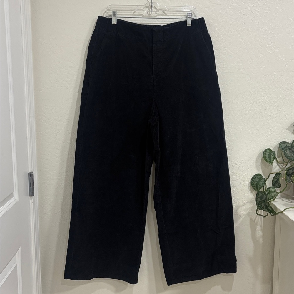 Pact Black Modern Corduroy Wide Leg Pants XL Organic Cotton